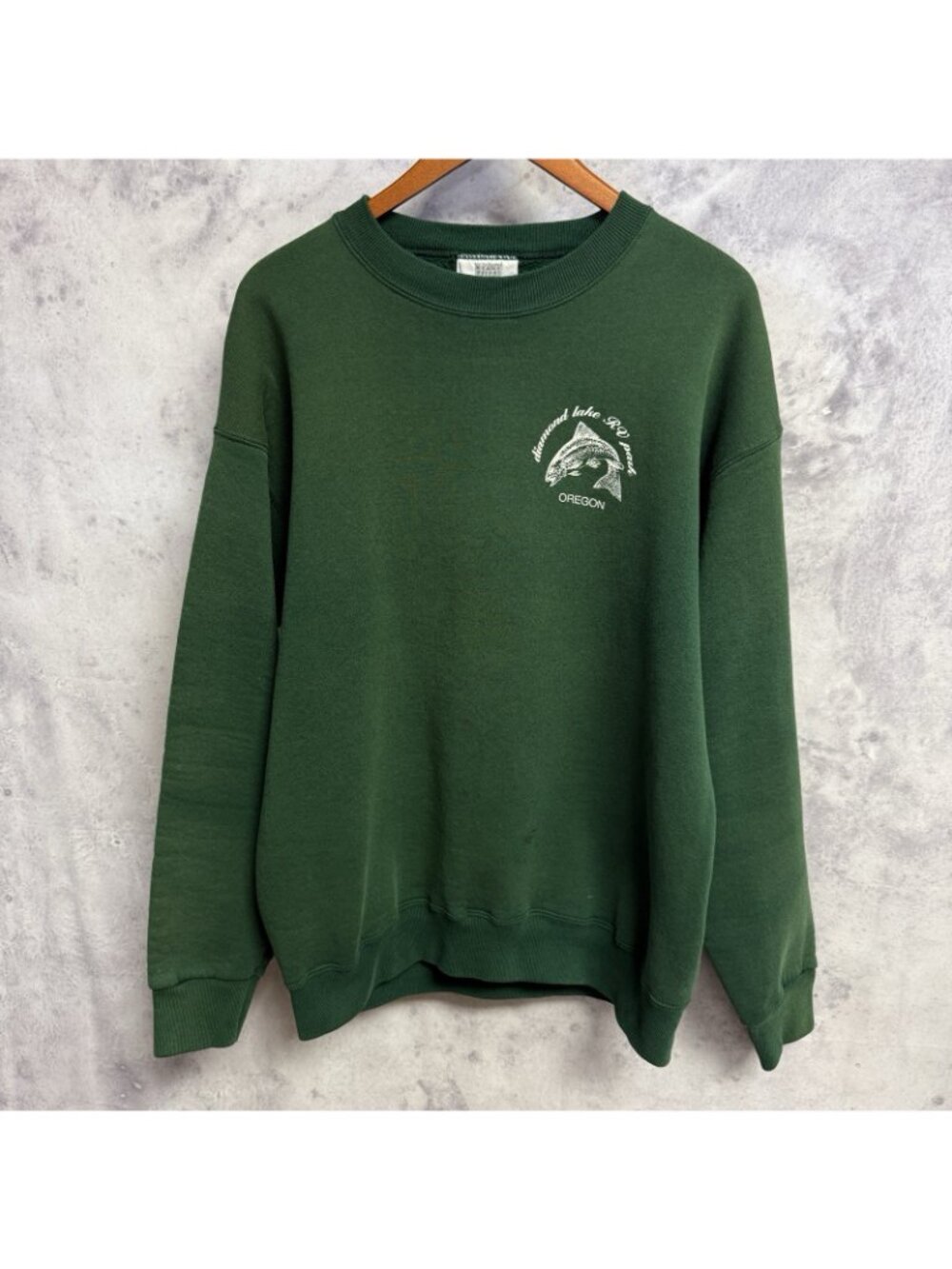 Vintage 90s Diamond Park Oregon Sweatshirt Mens XL Green Outdoor Nature - Picture 2 of 14